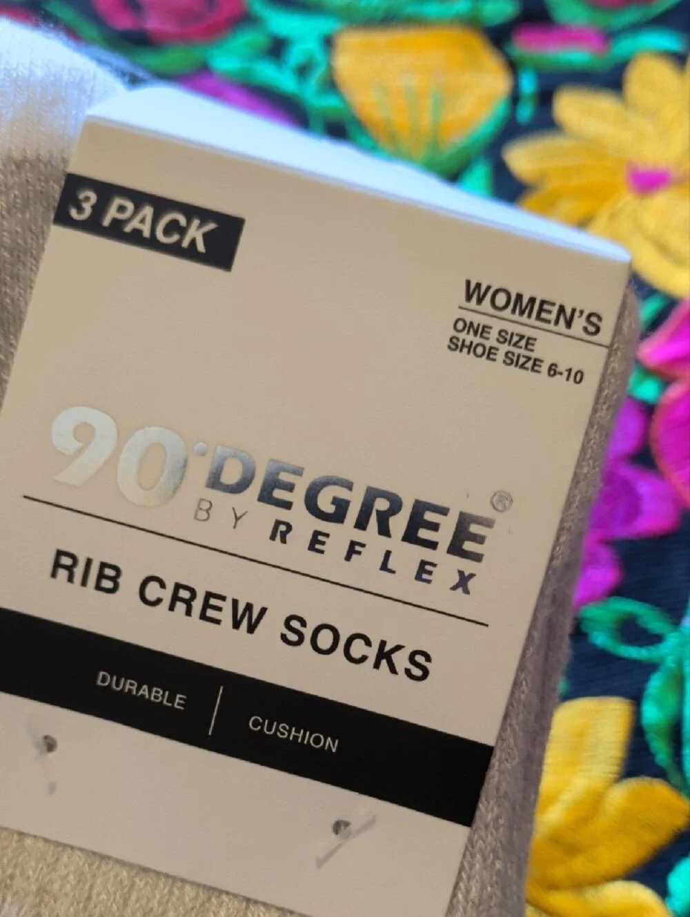90 Degree By Reflex Women's Rib Crew Socks - Gray, Black, White (3 Pack)